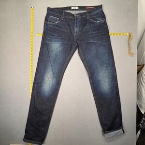 Zara Denim Couture Jeans Mens Selvedge Blue Dark Wash Slim Skinny Fits 34x34